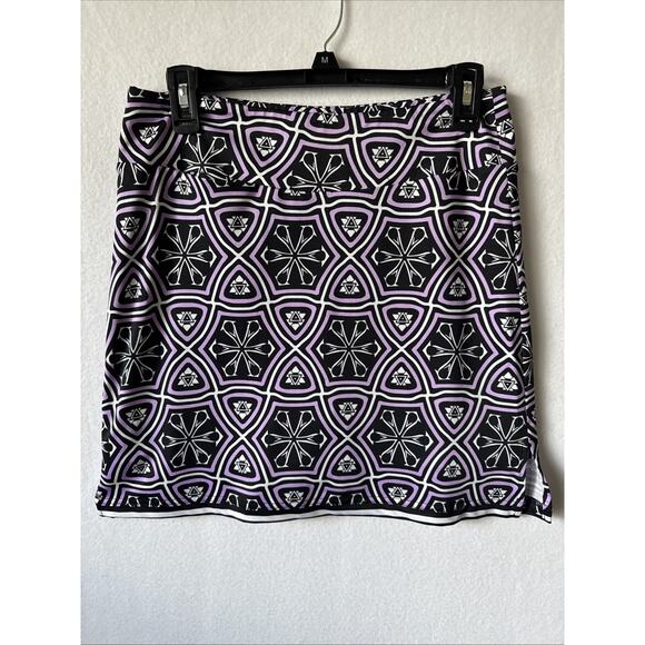 Golftini Pull On Skort Lavender/Black Geometric Size S Dual Pocket Golf Tennis - Picture 2 of 10
